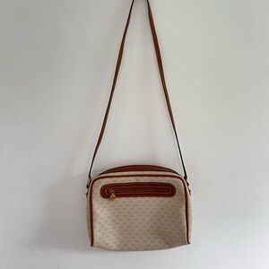 Vintage Gucci micro GG Crossbody Bag with Brown Trim